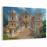 Ornate Palace Exterior Art Print | Luxurious Historic Mansion Decor