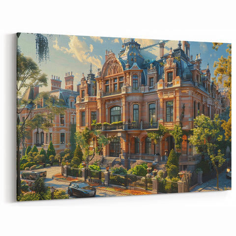 Charming Urban Palace Art Print | Luxurious Historical Mansion Decor