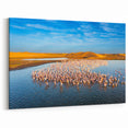 Vibrant Flamingos in Desert Oasis - Colorful Wildlife Wall Art