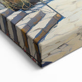 Charming Mediterranean Village - Coastal Wall Art with Floral Beauty