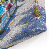 Elegant House Wall Art - Coastal Villa Canvas Print with Scenic Views