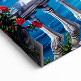 Elegant House Wall Art - Coastal Villa Canvas Print with Scenic Views