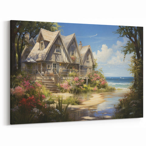 Rustic Coastal Cottage Wall Art - Scenic Framed Print