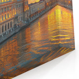 Illuminated Waterfront Palace Art | Grand Historical Sunset Decor Print