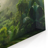 Misty Rainforest Morning - Tranquil Tropical Landscape Canvas Art