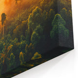 Golden Sunrise Over Rainforest - Majestic Tropical Jungle Canvas Art