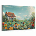 Charming House Wall Art - Flower Garden Cottage Canvas Print