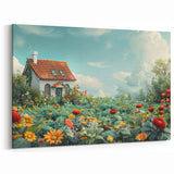 Charming House Wall Art - Flower Garden Cottage Canvas Print