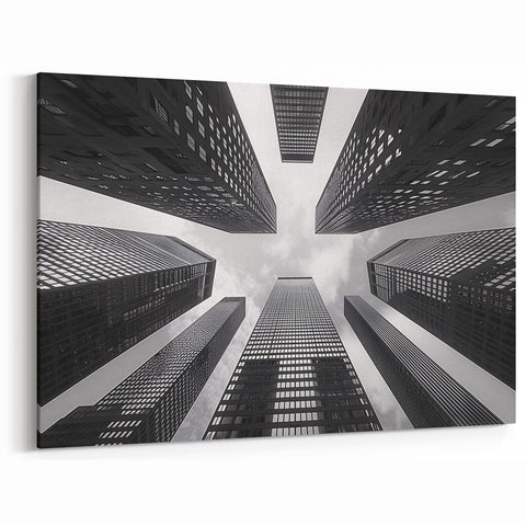 Modern Skyscraper Wall Art - Black & White Urban Skyline Prints