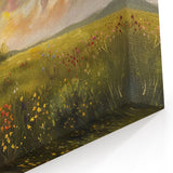 Serene Countryside Cottage Wall Art - Rustic Framed Canvas Print