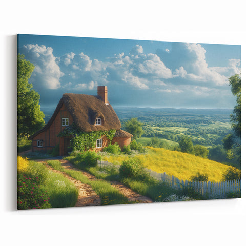 Charming Cottage House Wall Art - Premium Canvas & Framed Prints