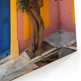 Blue Door Wall Art - Vibrant Door Canvas Print with Yellow Accents