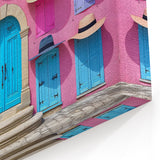 Whimsical Door Wall Art - Pink and Blue Door with Hat Decor Print