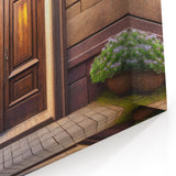 Elegant Wooden Door Wall Art - Classic Brown Door Canvas Print