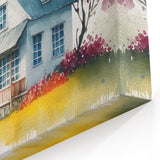 Colorful Watercolor House Wall Art - Canvas & Framed Print Options