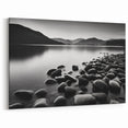 Monochrome Seascape Wall Art - Black and White Coastal Shoreline Print