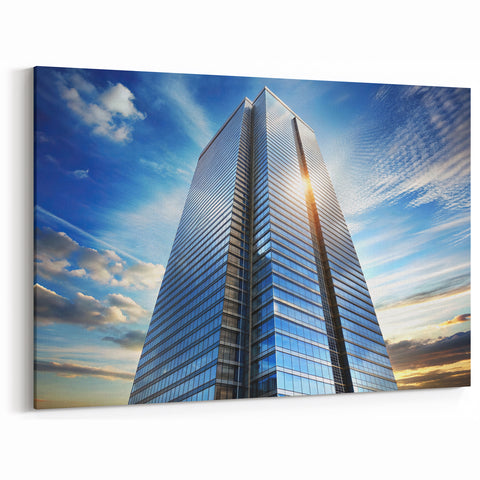 Sunlit Skyscraper Art - Modern Cityscape Prints - Architectural Wall Decor