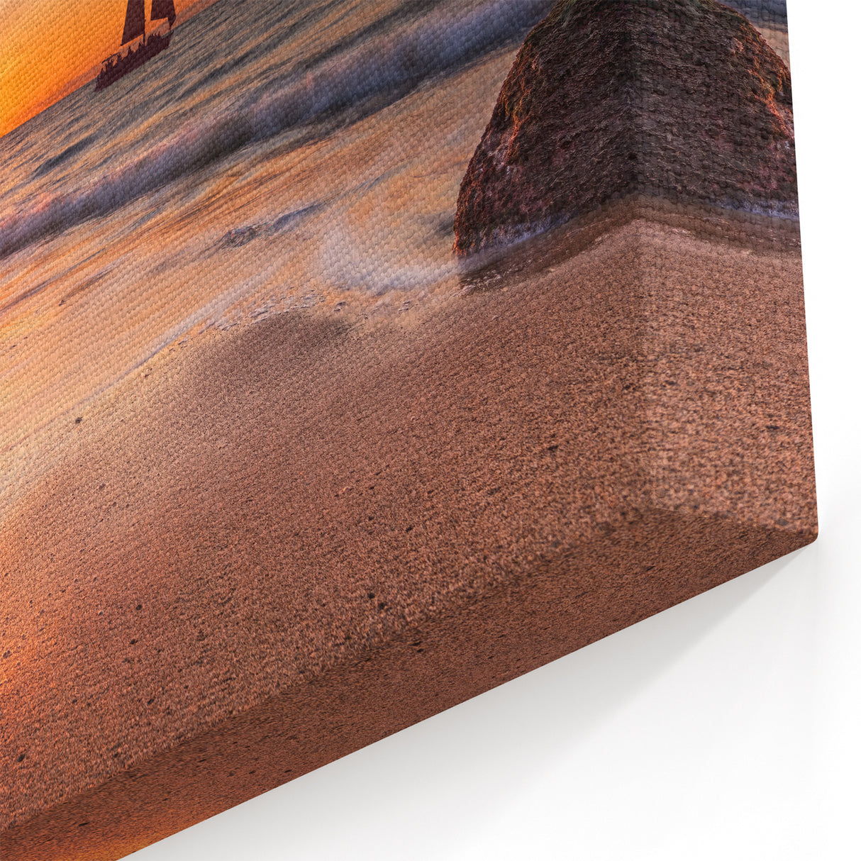 Sailboat Sunset Seascape Art - Coastal Beach Scene Canvas Print