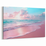 Pastel Beach Dreamscape Art - Pink Sand and Turquoise Ocean Print