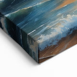 Vibrant Sunset Seascape Art - Sailboats and Crashing Waves Canvas Print