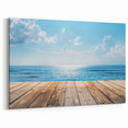 Tranquil Ocean View Wall Art - Serene Coastal Canvas with Wooden Pier