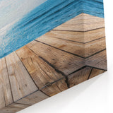 Tranquil Ocean View Wall Art - Serene Coastal Canvas with Wooden Pier