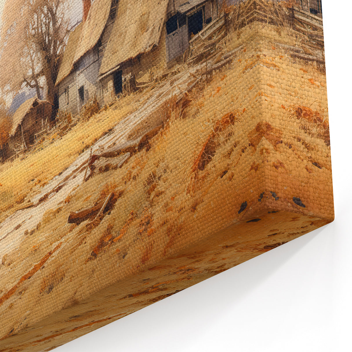 Rustic Abandoned Cottage Wall Art - Vintage Framed Canvas Print