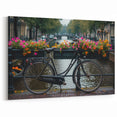 Vintage Bicycle Wall Art with Flowers - Cycling-Themed Canvas Print