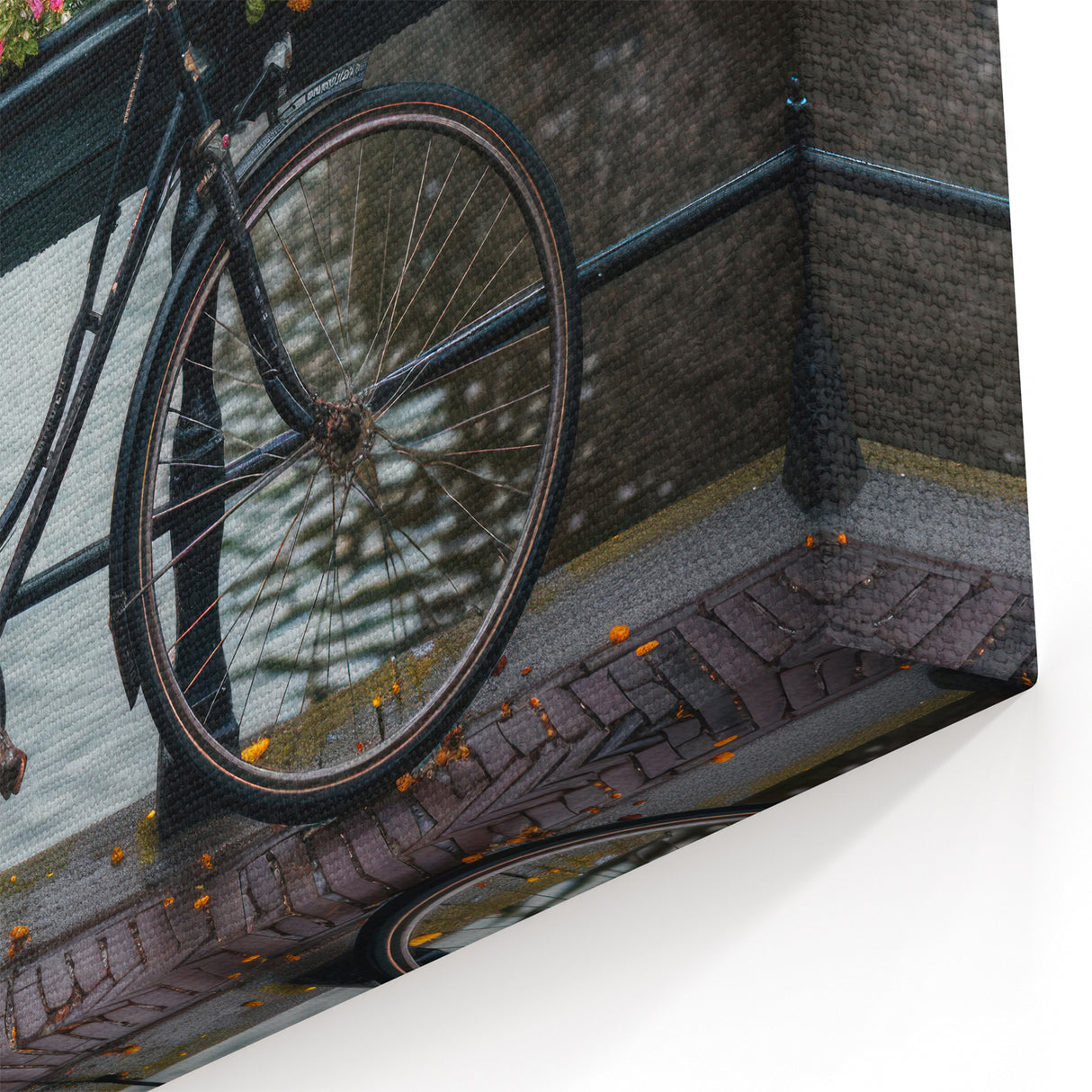 Vintage Bicycle Wall Art with Flowers - Cycling-Themed Canvas Print