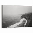 Monochrome Coastal Seascape Wall Art - Black and White Ocean Print