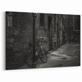Moody Urban Bicycle Wall Art - Black & White Cycling-Themed Canvas
