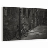 Moody Urban Bicycle Wall Art - Black & White Cycling-Themed Canvas