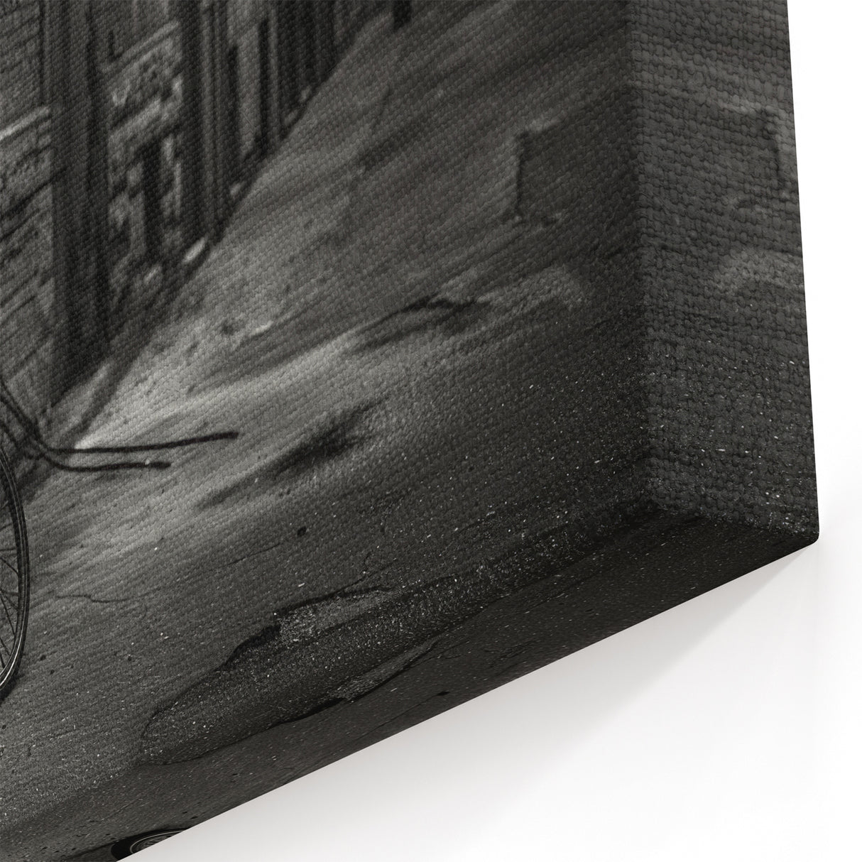 Moody Urban Bicycle Wall Art - Black & White Cycling-Themed Canvas