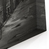 Moody Urban Bicycle Wall Art - Black & White Cycling-Themed Canvas