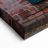 Teal Door Wall Art - Classic Brick House with Ivy Canvas Print