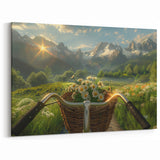 Sunrise Mountain Bicycle Wall Art - Cycling in Nature Canvas Print