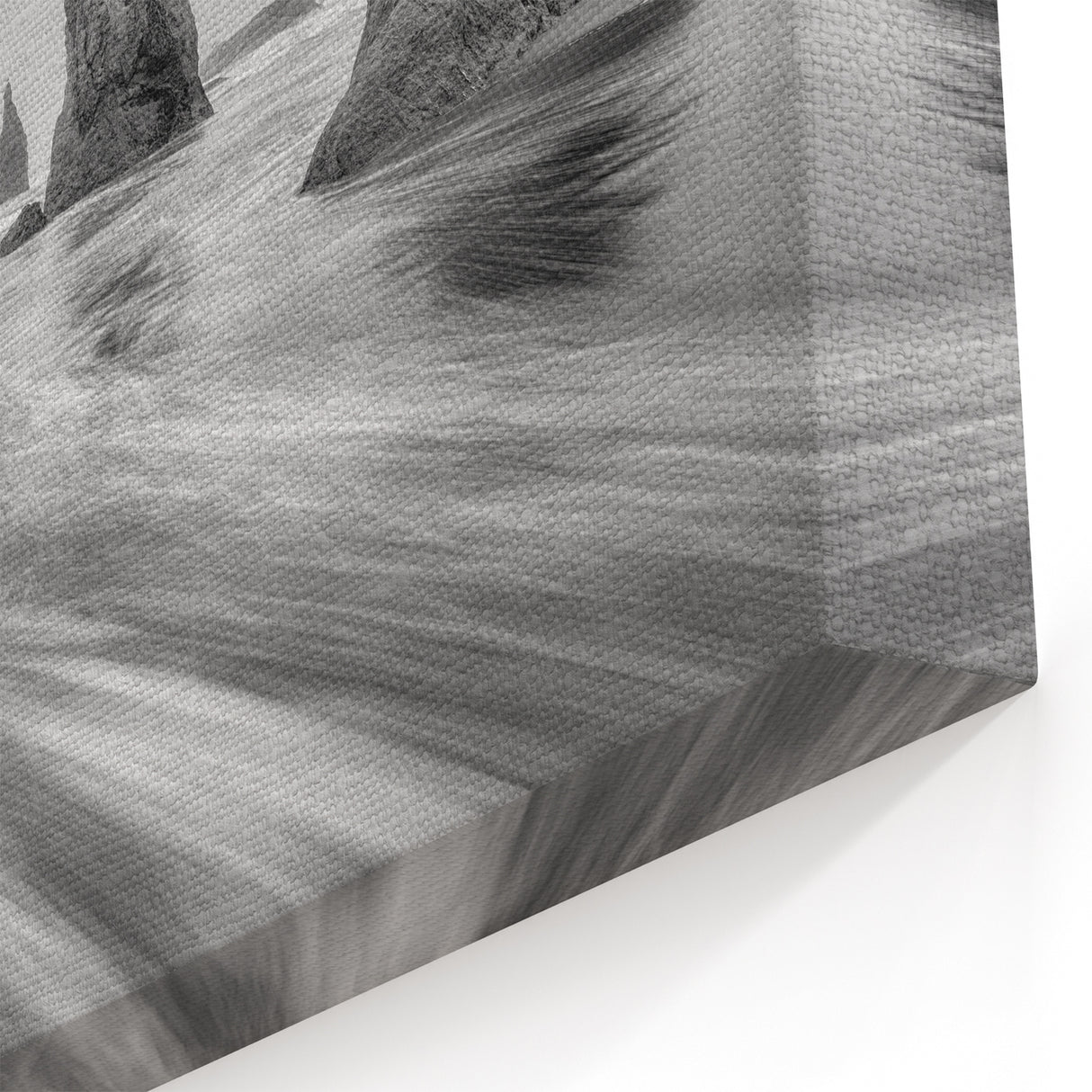 Monolithic Rock Seascape Art - Black and White Coastal Print