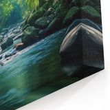 Tranquil Rainforest River - Serene Tropical Jungle Landscape Art