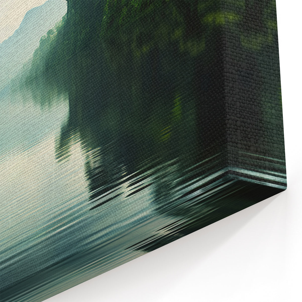 Serene Rainforest River - Tranquil Tropical Jungle Landscape Art