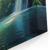 Serene Waterfall in Rainforest - Peaceful Tropical Landscape Art