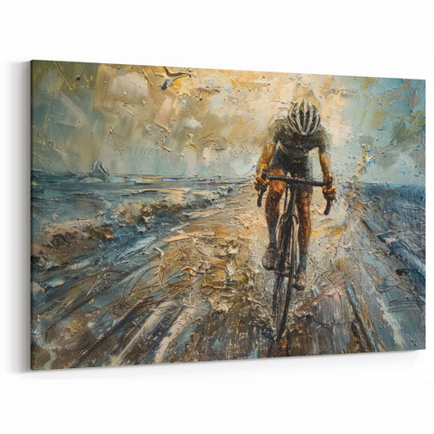 Dynamic Cyclist Wall Art - Abstract Athletic Cycling-Themed Print