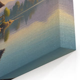 Lakeside Retreat Wall Art - Cherry Blossom Canvas Print for Zen Decor