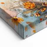 Sunflower Bicycle Wall Art - Watercolor Cycling with Butterflies Print