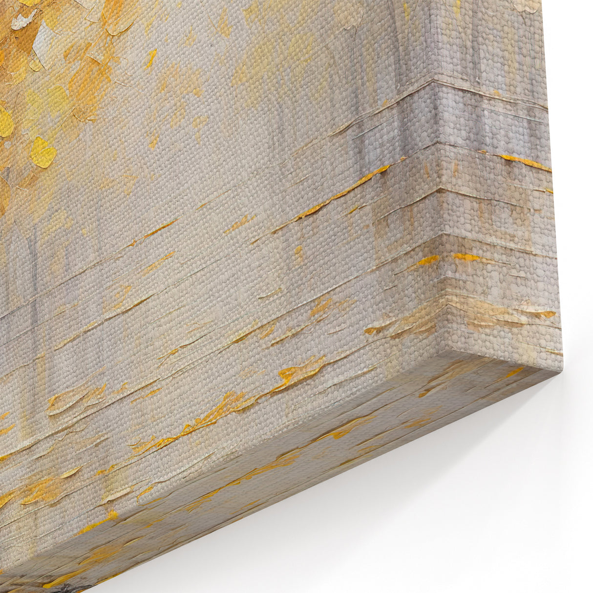 Autumn Bicycle Wall Art - Textured Yellow Leaves Cycling Print