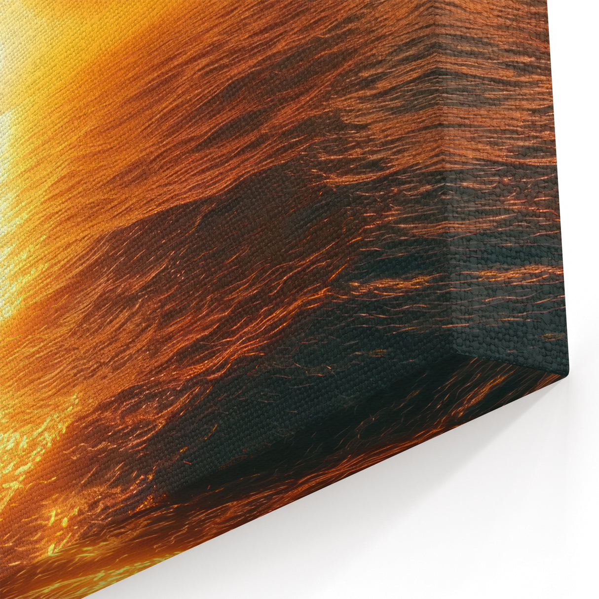 Golden Horizon Seascape Art - Vibrant Sunset Ocean Canvas Print