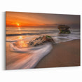 Rocky Sunset Beach Seascape Art - Coastal Ocean Canvas Print