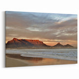 Mountain Sunset Coastal Art - Majestic Seascape Canvas Print