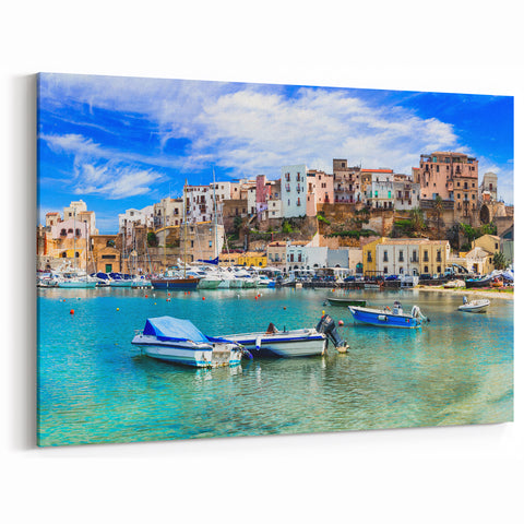 Coastal Seascape Wall Art - Ocean View Canvas with Nautical Decor