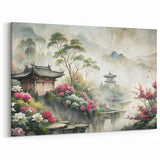 Zen Garden Wall Art - Mystical Asian Landscape Canvas Print for Decor