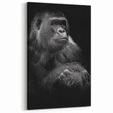 Majestic Gorilla Portrait - Black and White Primate Canvas Art